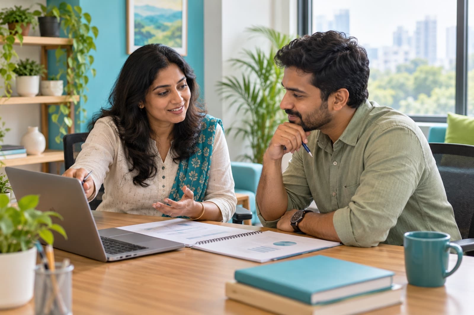 Career mentor reviewing a plan with a learner